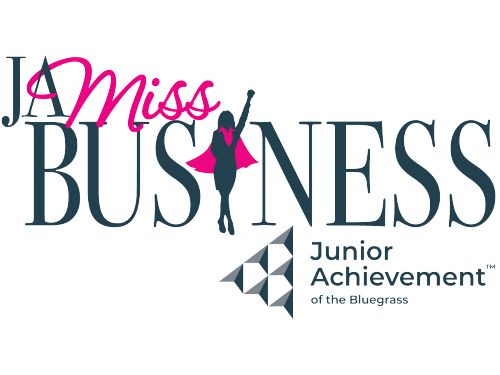 JA Miss Business logo with Junior Achievement of the Bluegrass logo below