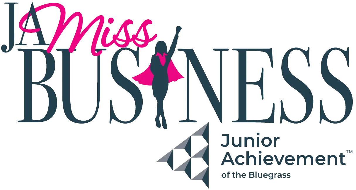 JA Miss Business logo with Junior Achievement of the Bluegrass logo below